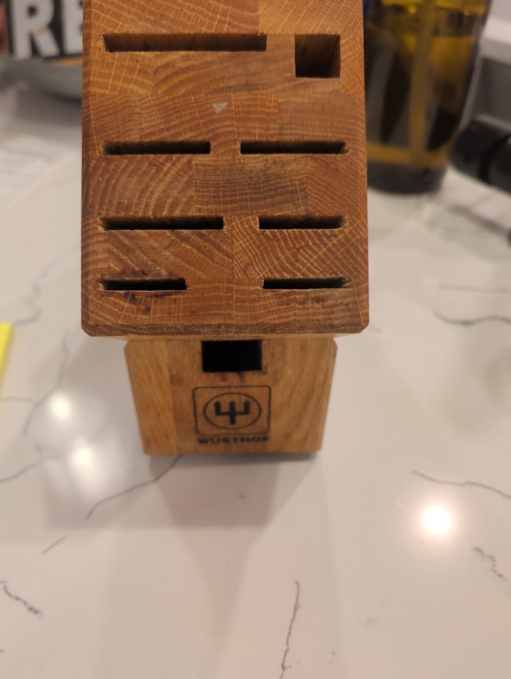 WUSTHOF 9 Slot Knife Storage Block Solid Oak (?) Wood Block, NO KNIVES